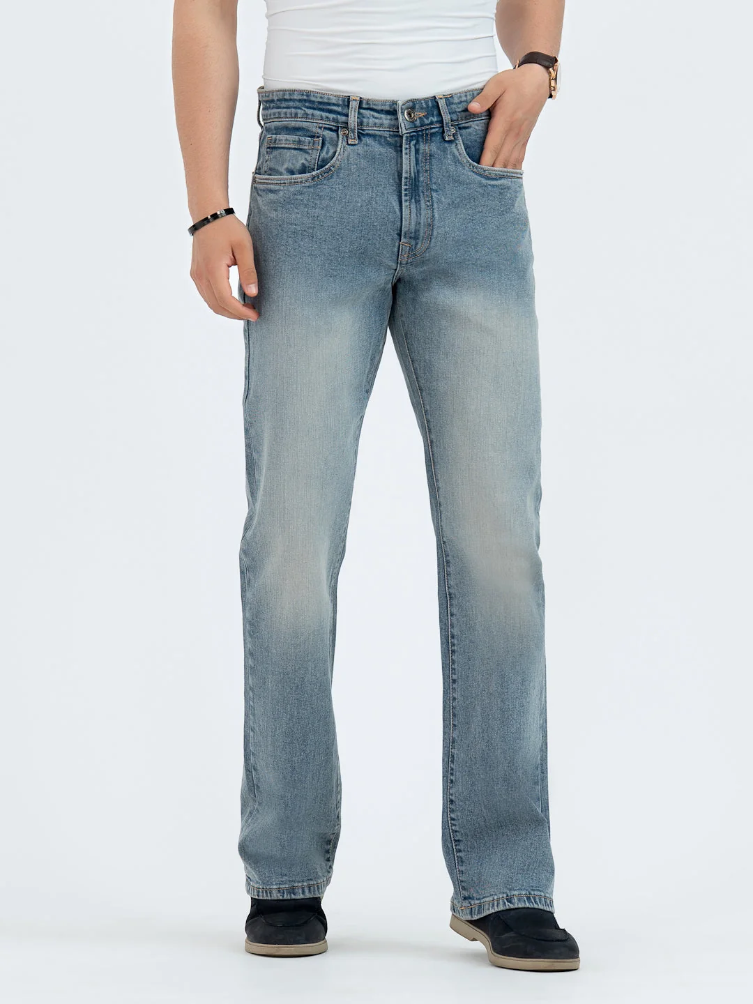 Home Jeans for Men in Blue | Bootcut Fit Denim Jeans