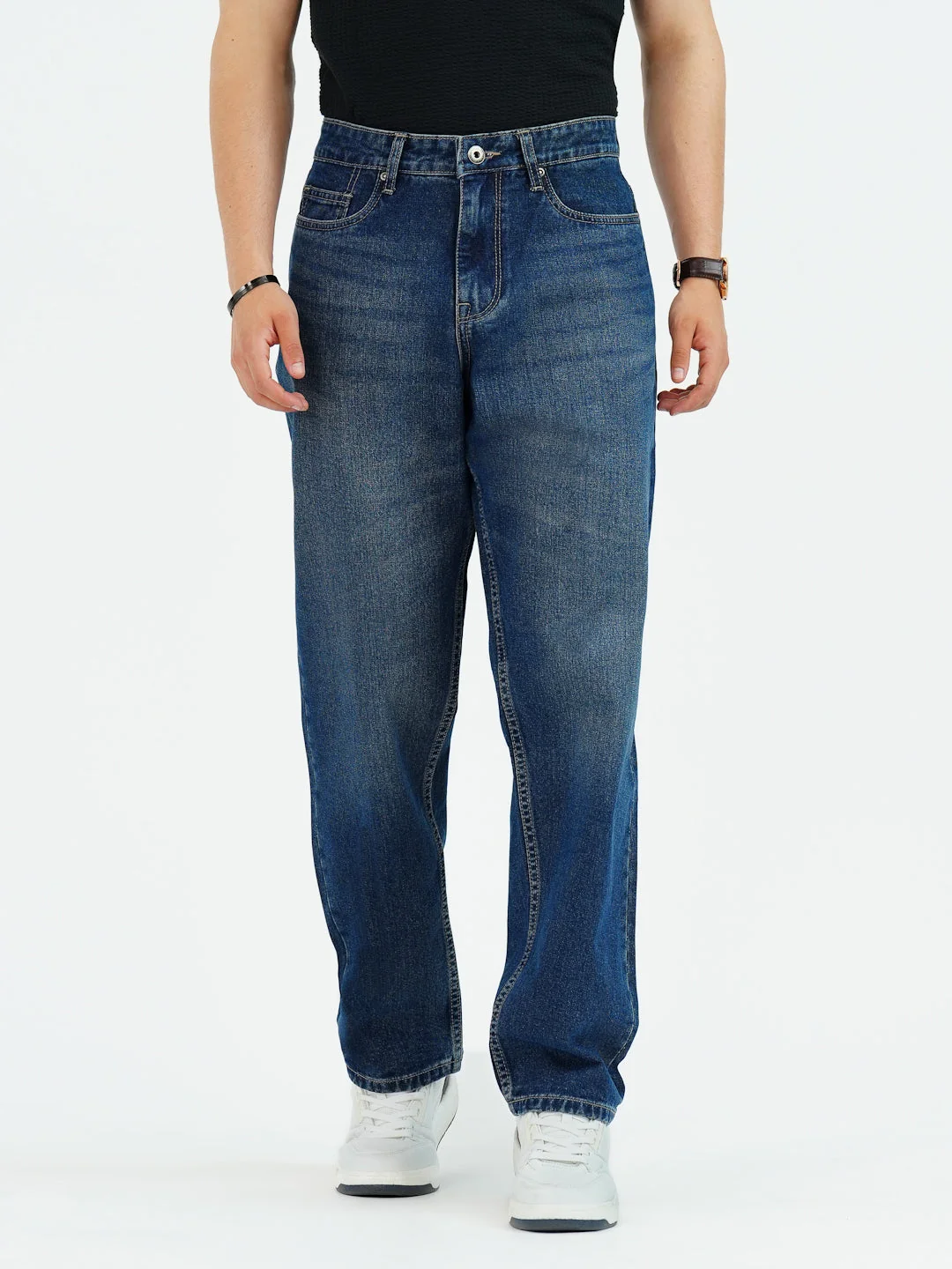 Home Jeans for Men in Pale Blue | Baggy Fit Denim Jeans
