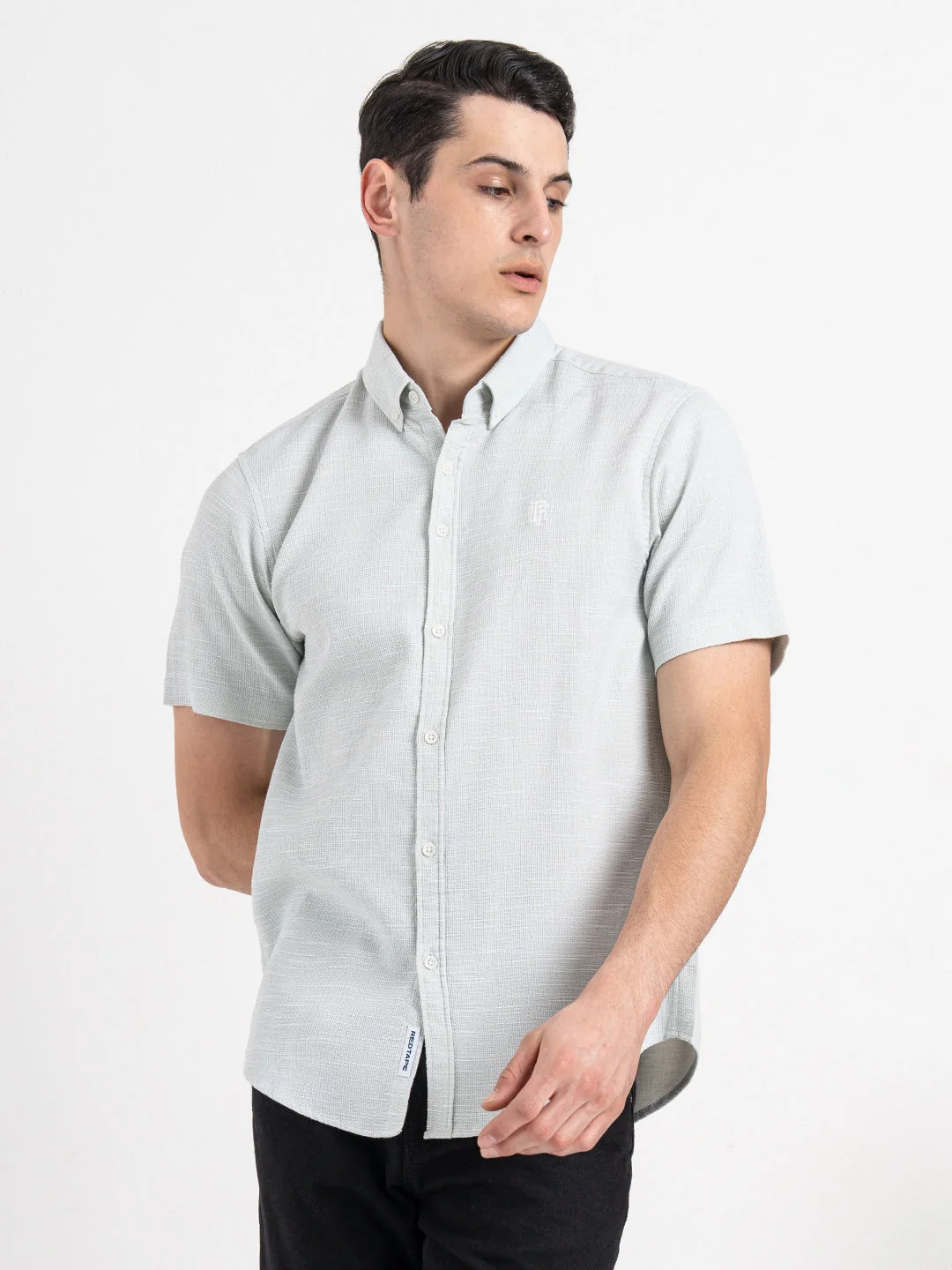 Home Dobby Half Slevee Button Down Shirt for Men | Your Go To for Comfort and Style