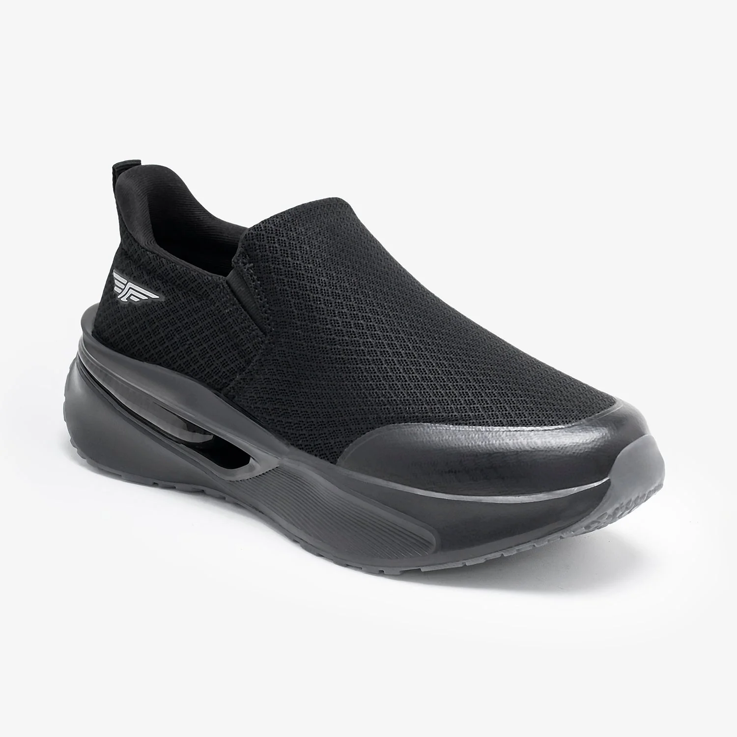 Home Walking Slip-On Shoes for Men in Full Black | Low-Cut Comfort Shoes.